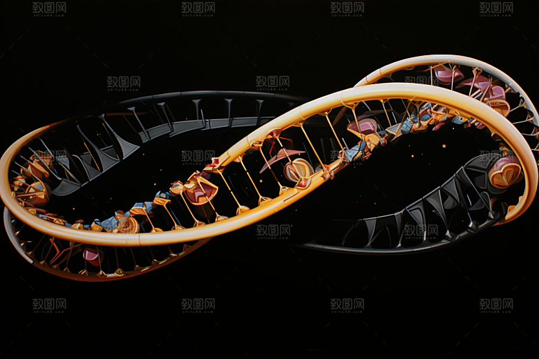 DNA螺旋结构科学生物效果图