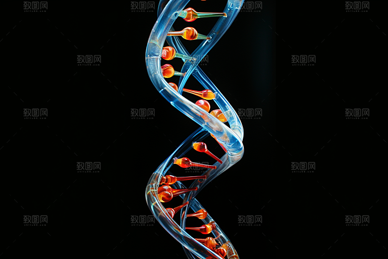 DNA螺旋结构立体科学效果图