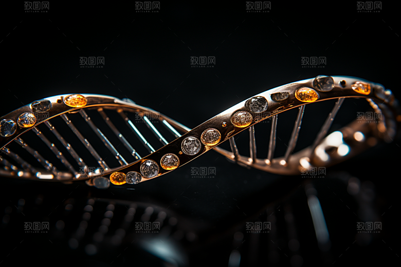 DNA螺旋结构模型渲染效果图