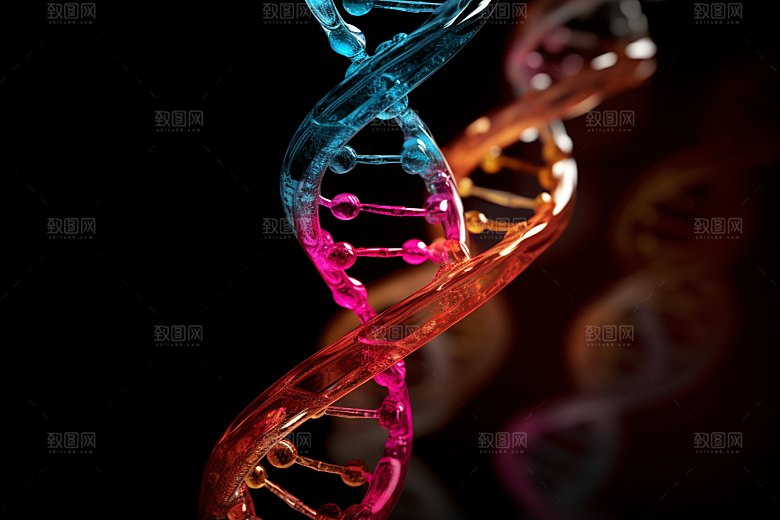 DNA螺旋结构生物显微效果图