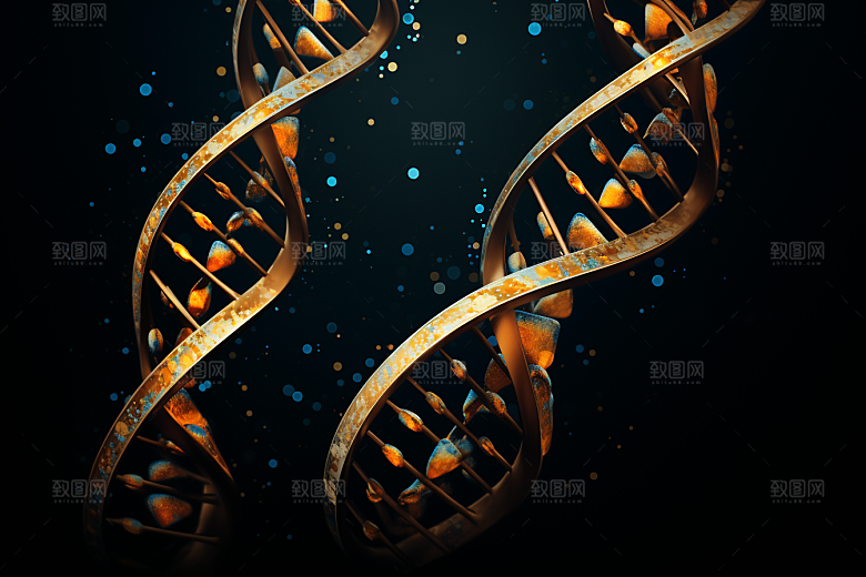 DNA螺旋结构生物科学效果图