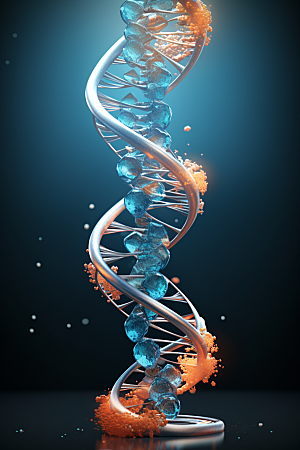 DNA螺旋结构立体基因效果图
