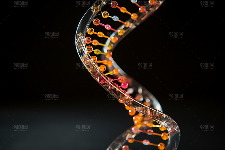 DNA螺旋结构科学显微效果图