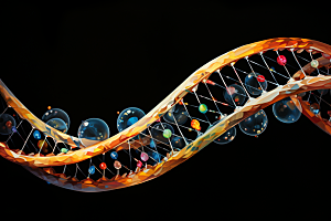 DNA螺旋结构3D微观效果图