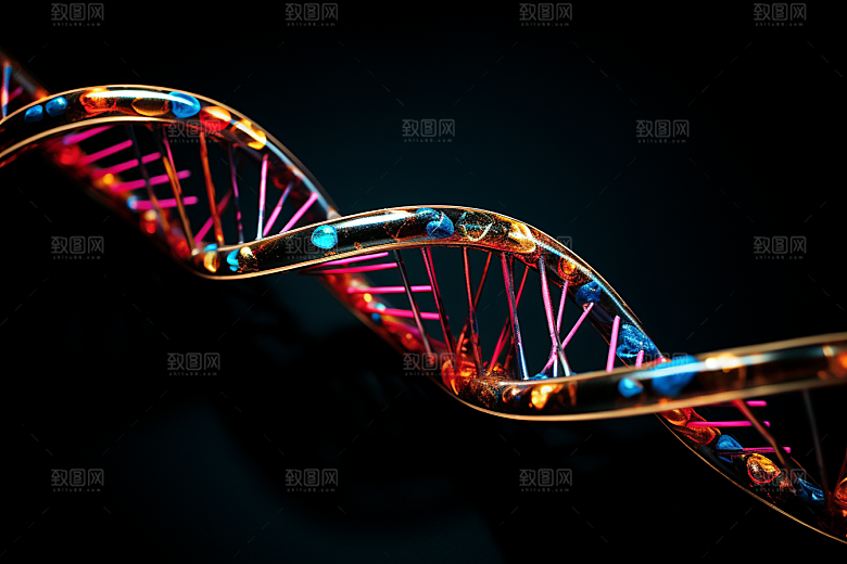 DNA螺旋结构医疗显微效果图