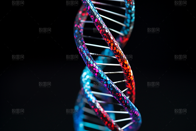 DNA螺旋结构微观科学效果图