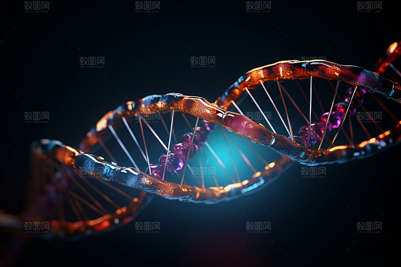 DNA螺旋结构科学医学效果图