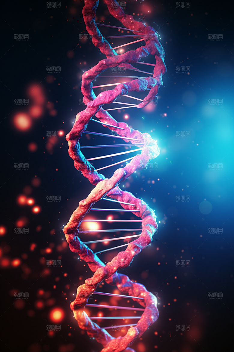 DNA螺旋结构显微模型效果图
