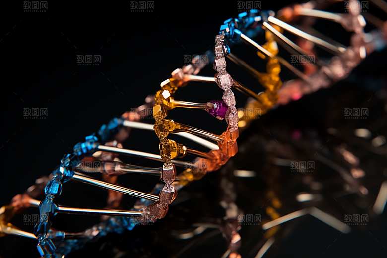 DNA螺旋结构生物3D效果图
