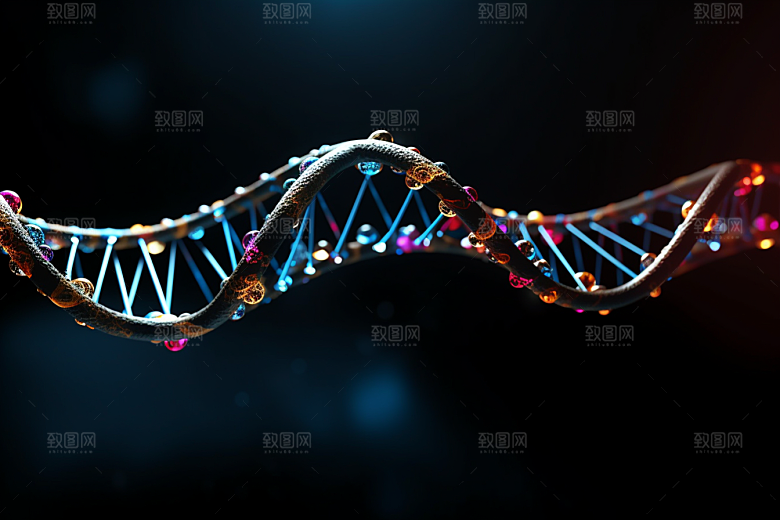 DNA螺旋结构微观3D效果图
