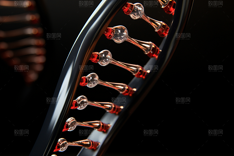 DNA螺旋结构模型渲染效果图