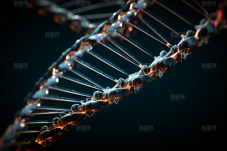 DNA螺旋结构渲染生物效果图