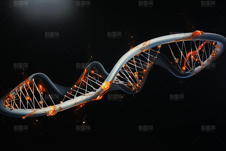 DNA螺旋结构3D医学效果图