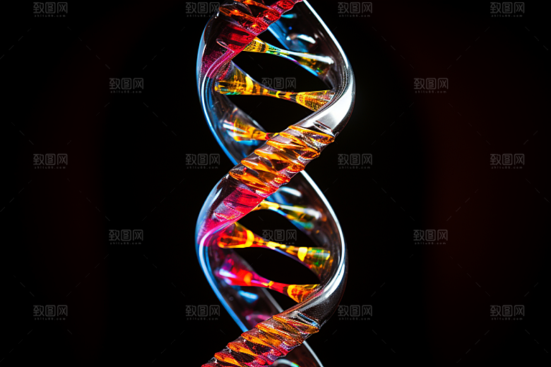 DNA螺旋结构3D生物效果图