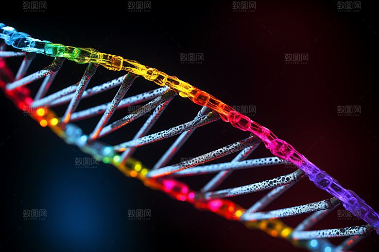 DNA螺旋结构生物渲染效果图