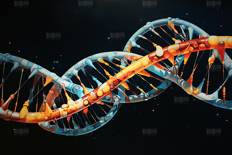 DNA螺旋结构微观显微效果图