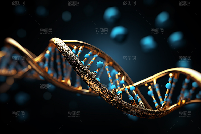 DNA螺旋结构生物微观效果图