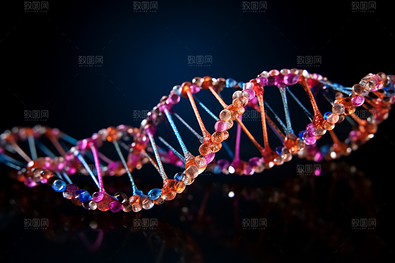 DNA螺旋结构渲染医学效果图