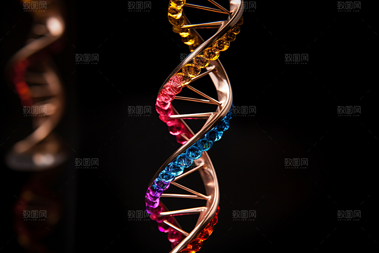 DNA螺旋结构科学3D效果图