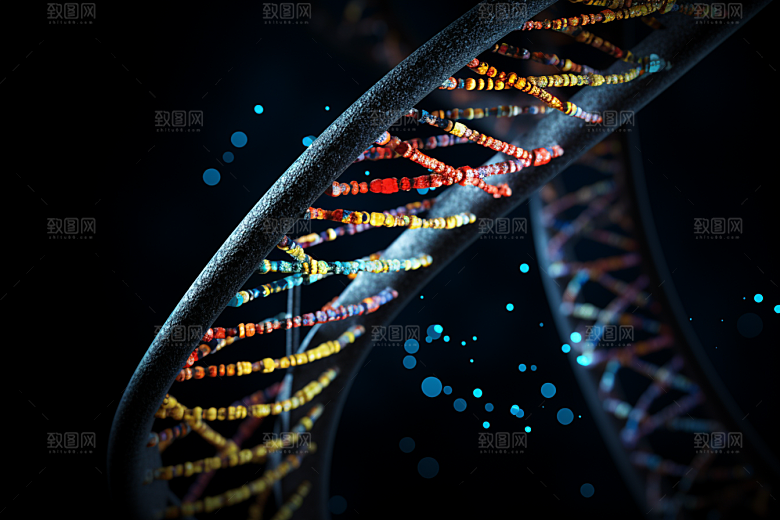 DNA螺旋结构立体生物效果图