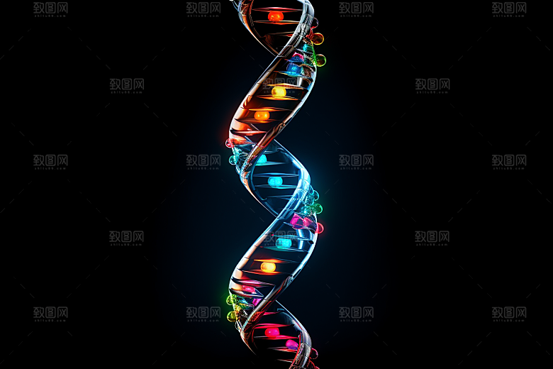 DNA螺旋结构模型生物效果图