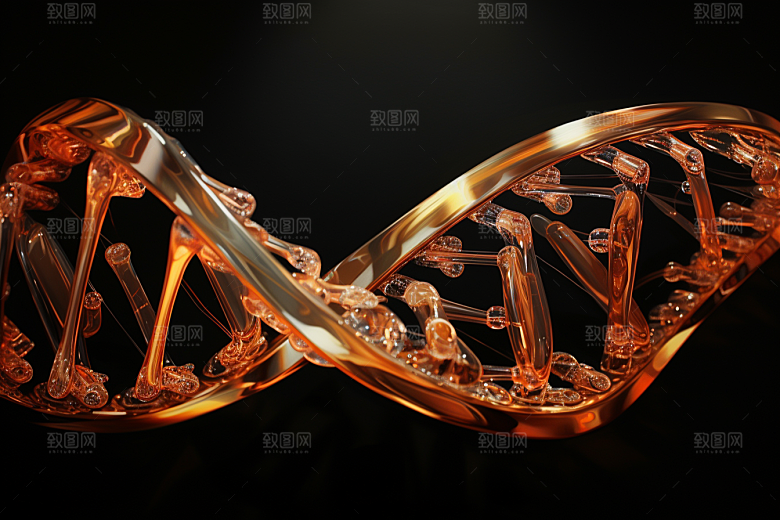 DNA螺旋结构立体3D效果图