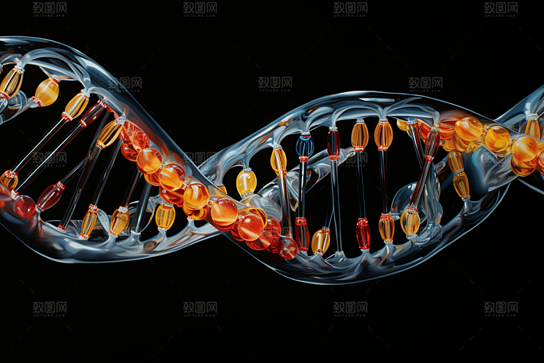 DNA螺旋结构生物微观效果图