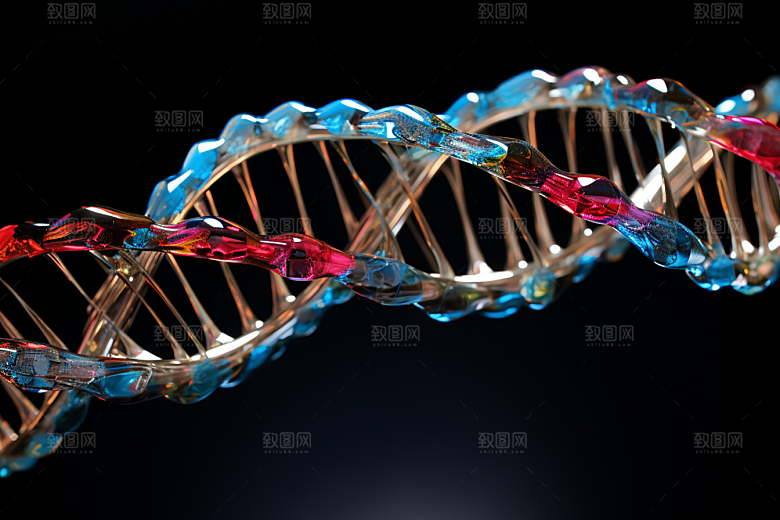 DNA螺旋结构科学显微效果图