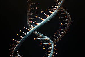 DNA螺旋结构显微生物效果图