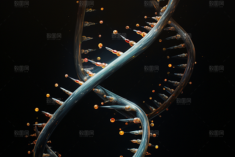 DNA螺旋结构显微生物效果图
