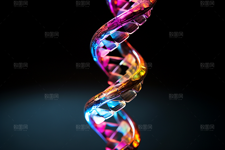 DNA螺旋结构微观科学效果图
