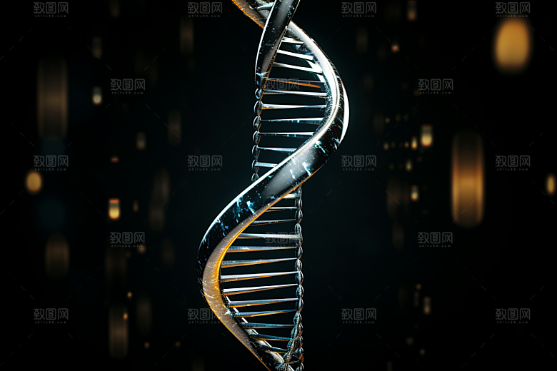 DNA螺旋结构科学医学效果图
