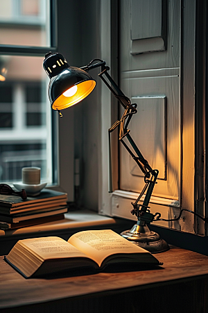LED台灯书桌灯光摄影图