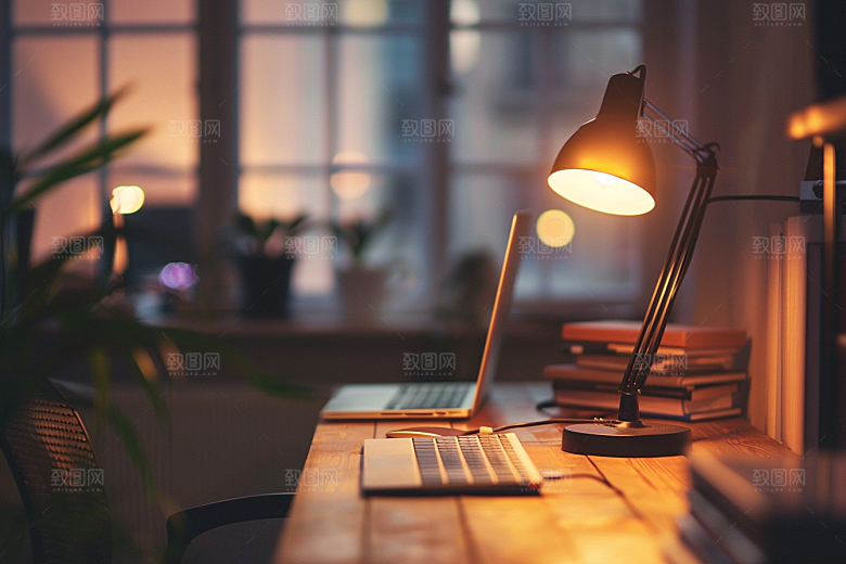 LED台灯办公电灯摄影图