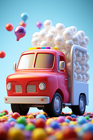 M豆卡车美食甜品摄影图