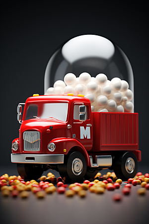 M豆卡车美食甜蜜摄影图