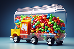 M豆卡车高清玩具汽车摄影图