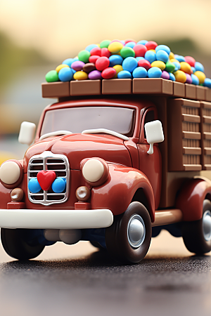 M豆卡车高清甜品摄影图