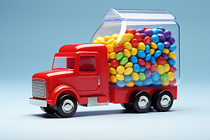 M豆卡车甜品美食摄影图