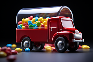 M豆卡车甜品高清摄影图