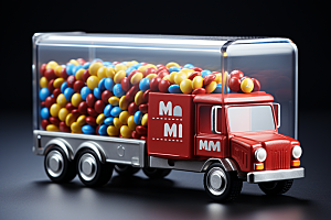 M豆卡车零食美味摄影图