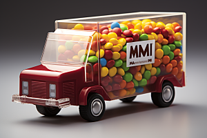 M豆卡车玩具汽车高清摄影图