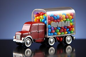 M豆卡车甜品甜蜜摄影图