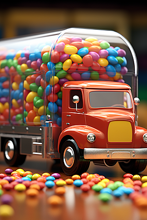 M豆卡车甜品零食摄影图