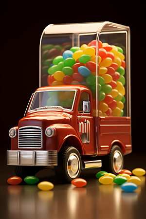 M豆卡车甜品高清摄影图