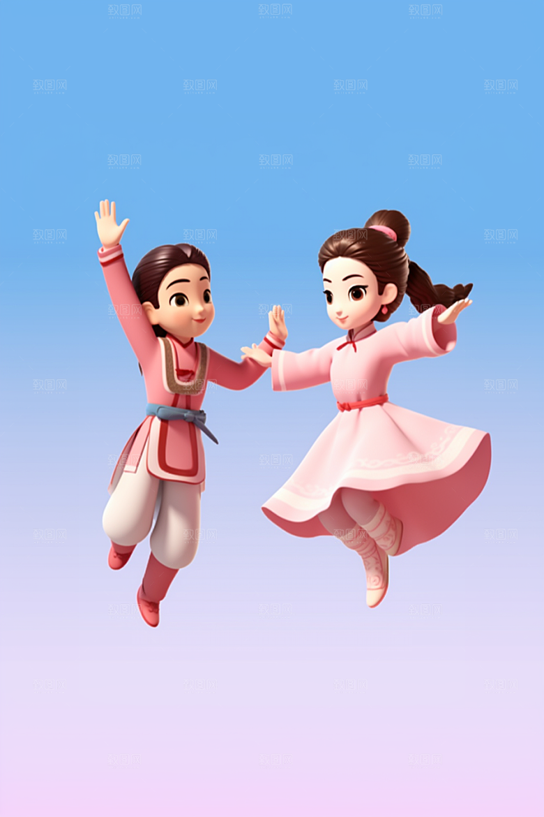 Q版牛郎织女七夕情人节模型