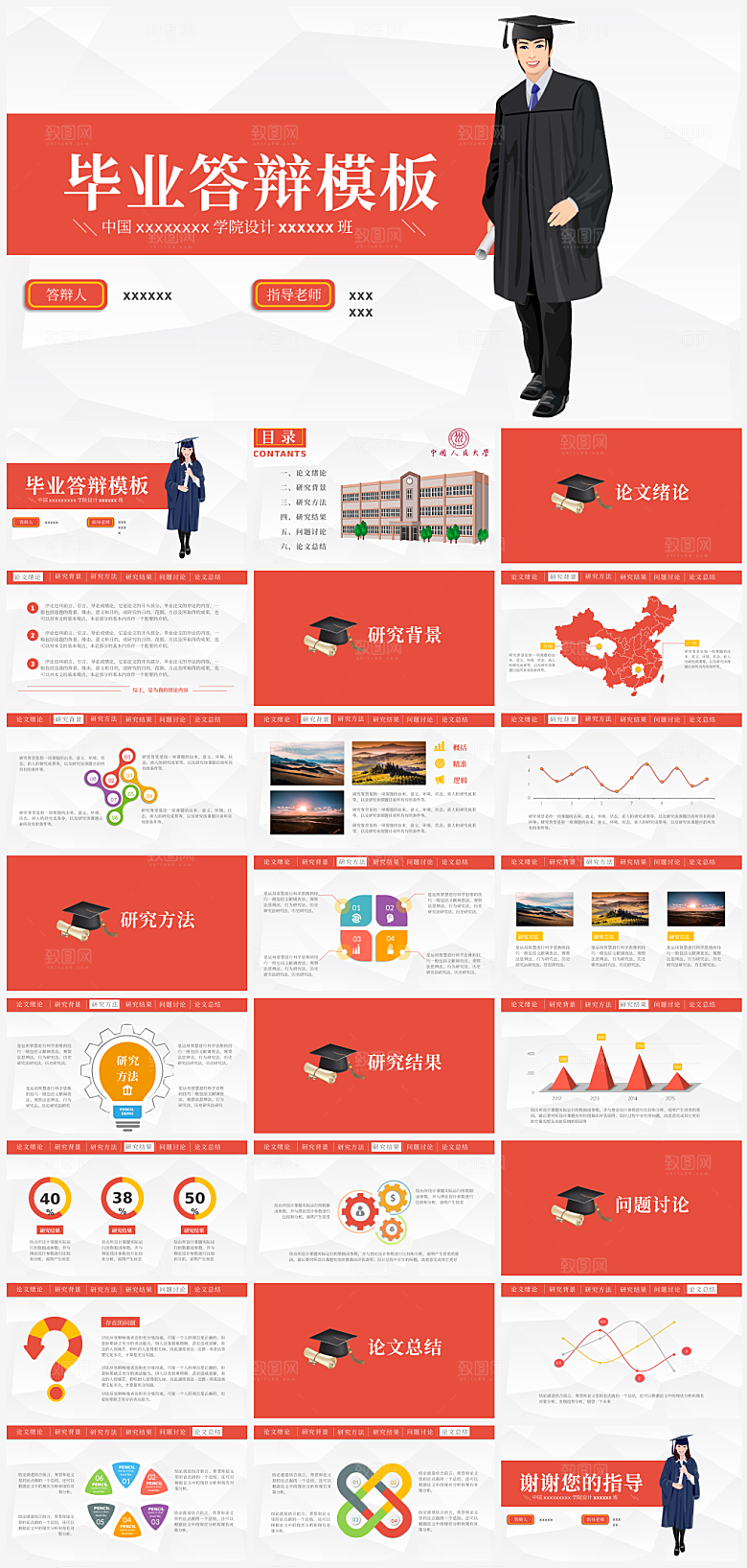 学生毕业答辩通用模板PPT