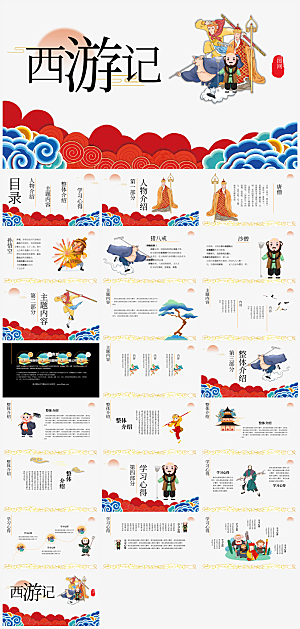 创意四大名著西游记主题PPT