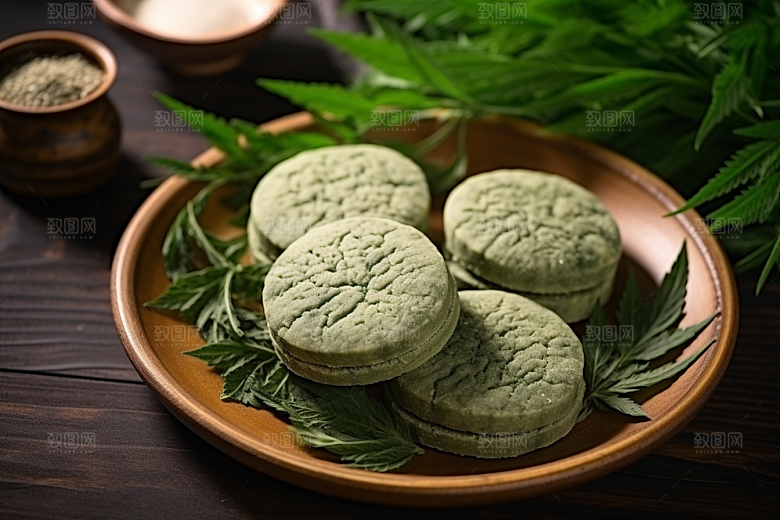 艾草糯叽叽蒿草摄影图