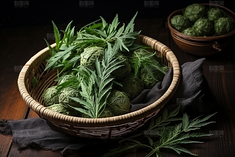 艾草传统文化美食摄影图